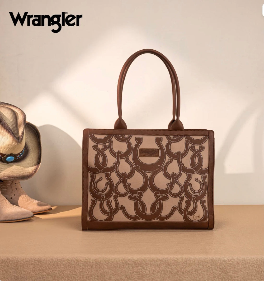Wrangler Horseshoe Cutout Carry-All Large Tote Purse