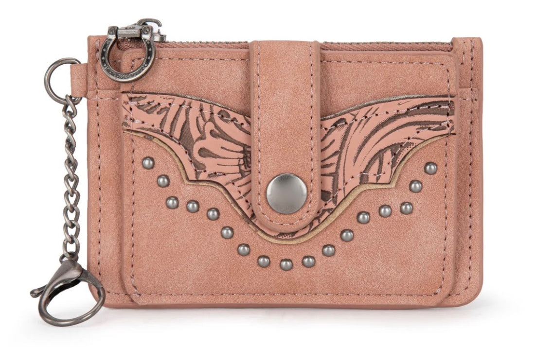 Montana West Floral Tooled Collection Key Ring Wallet