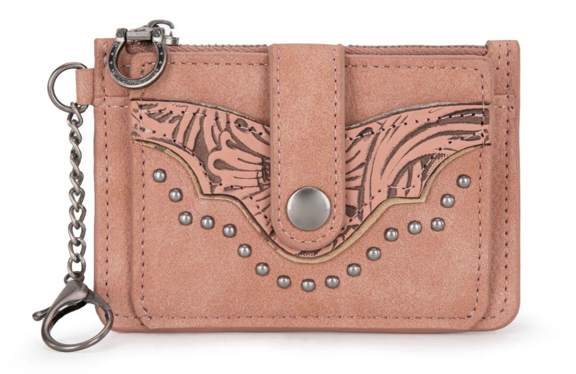 Montana West Floral Tooled Collection Key Ring Wallet