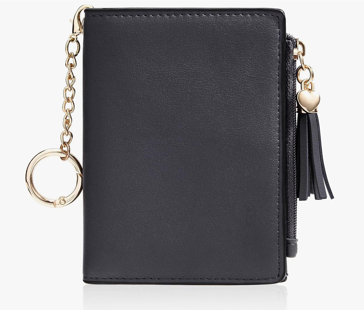 Cute RIFD Wallet with Zipper Coin Pocket and Tassel