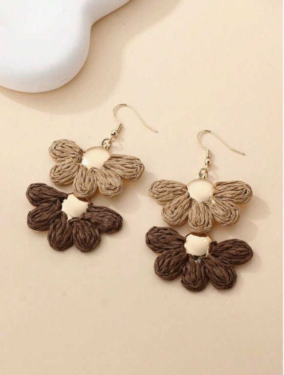 Handmade Bohemian Woven Dangle Earrings
