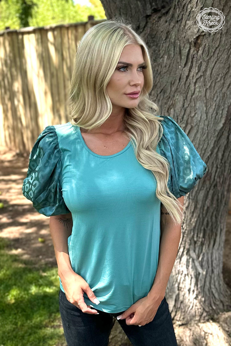 Louisiana Woman Bubble Sleeve Top