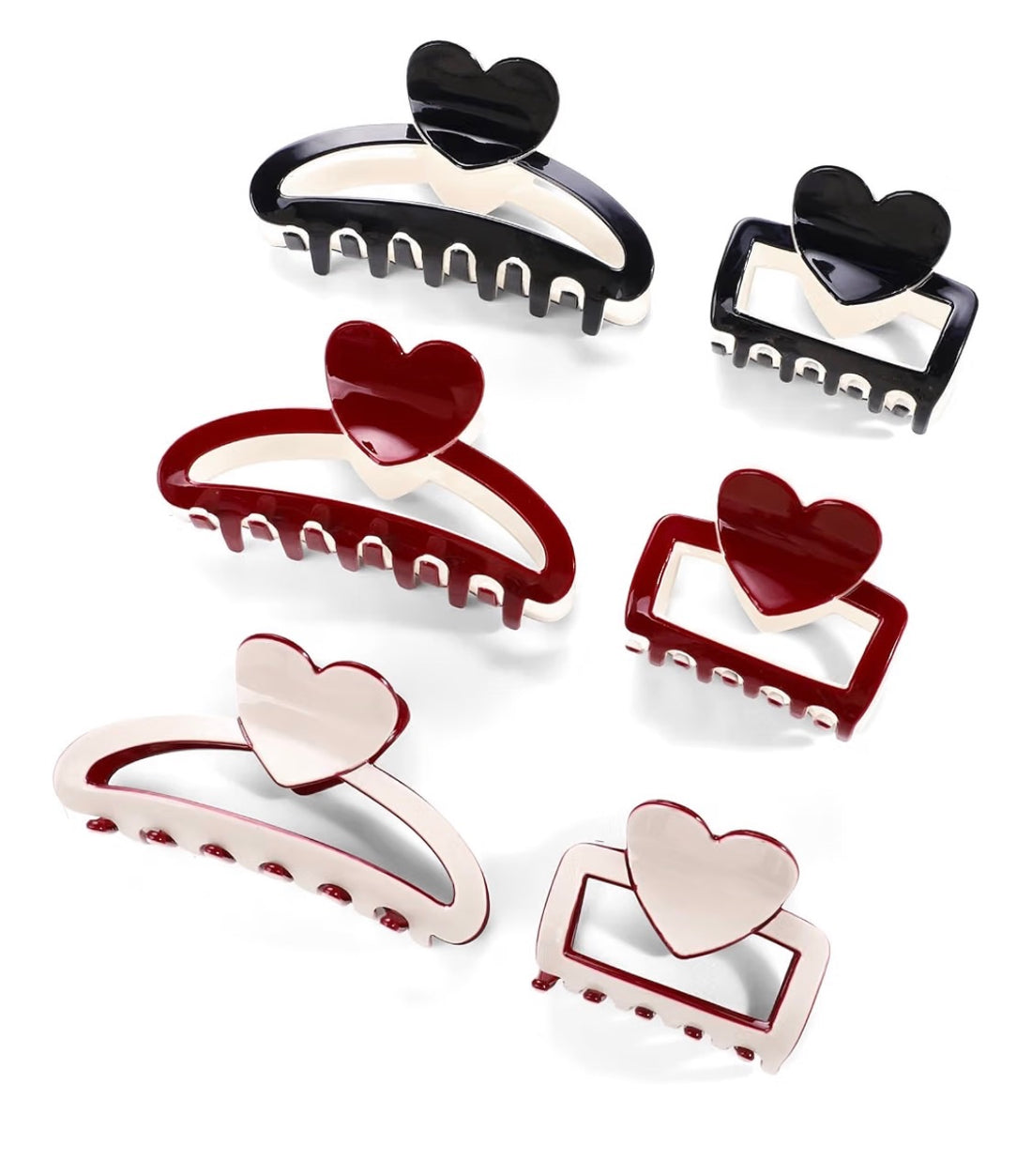 Heart Shape Hair Claw Clips