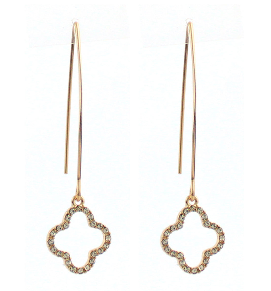 Clover Pave Dangle Earrings