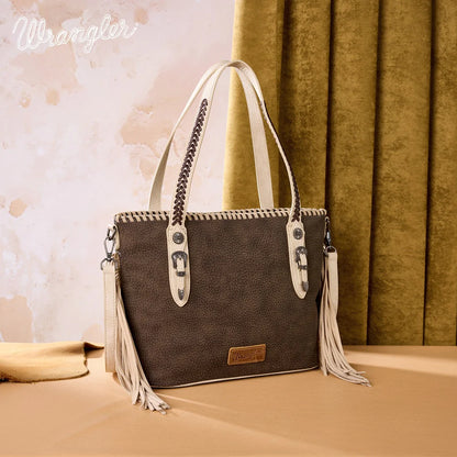 Wrangler Braided Tassel Tote Bag