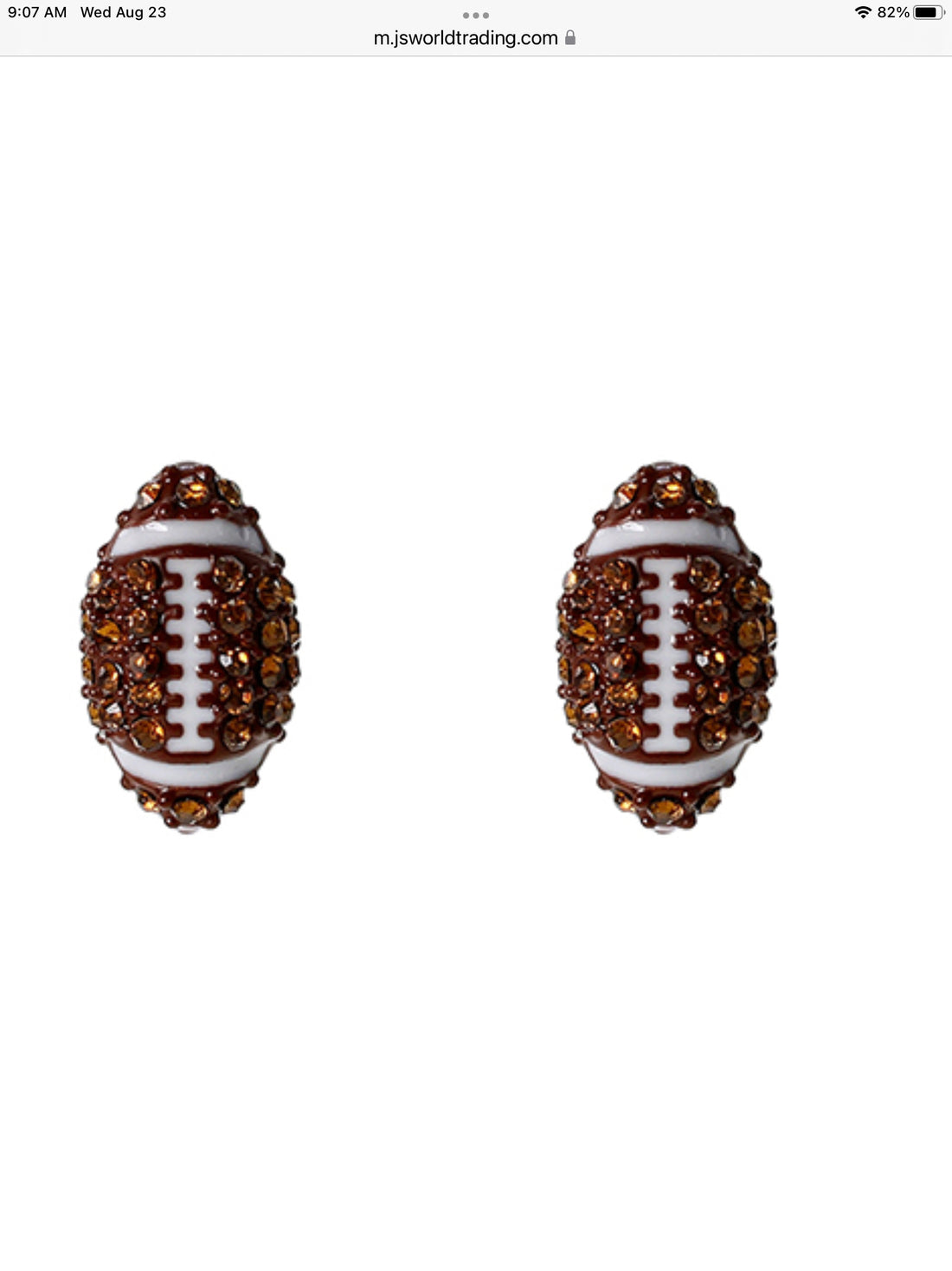Women’s Sparkling Football Stud Earrings