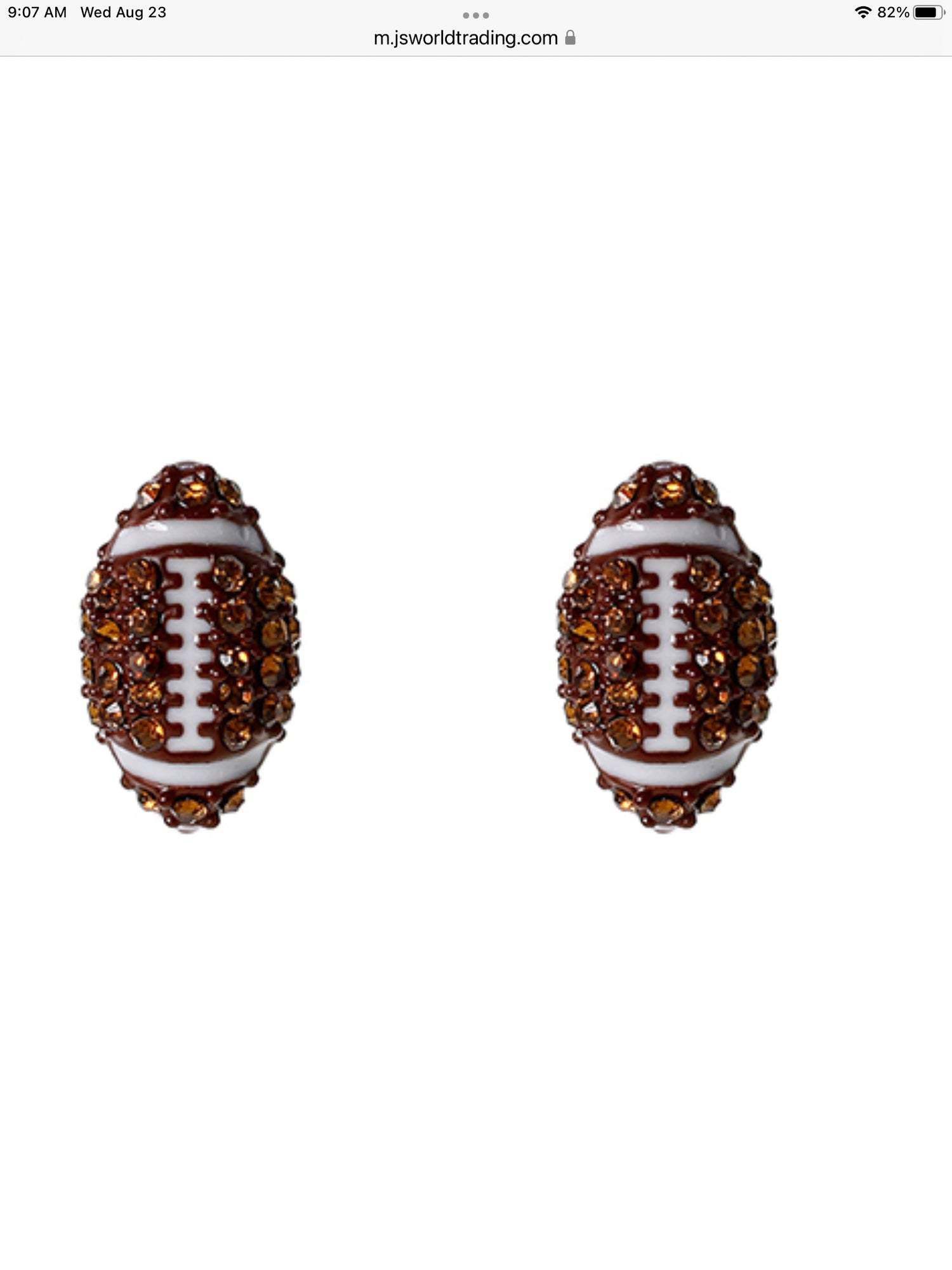 Women’s Sparkling Football Stud Earrings