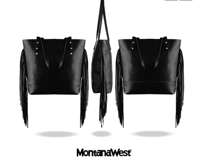 Montana West Leather Fringe Tote Bag