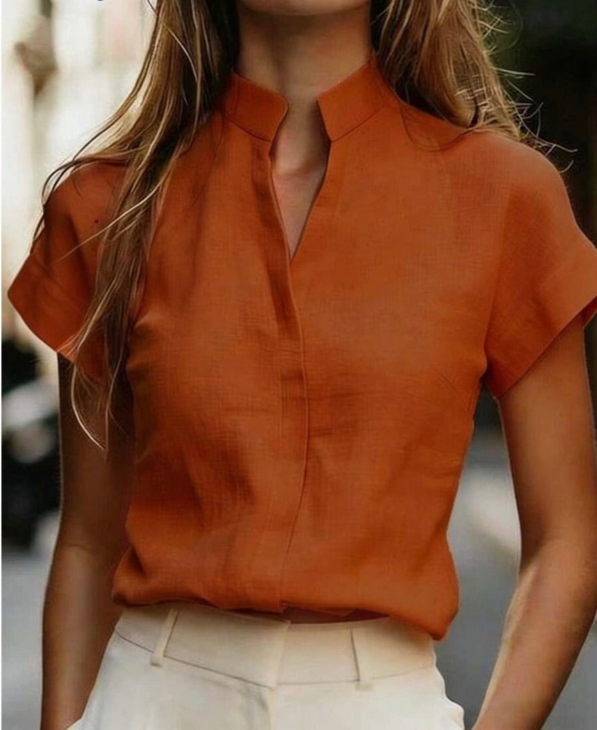 Burnt Orange Every Day Linen Top