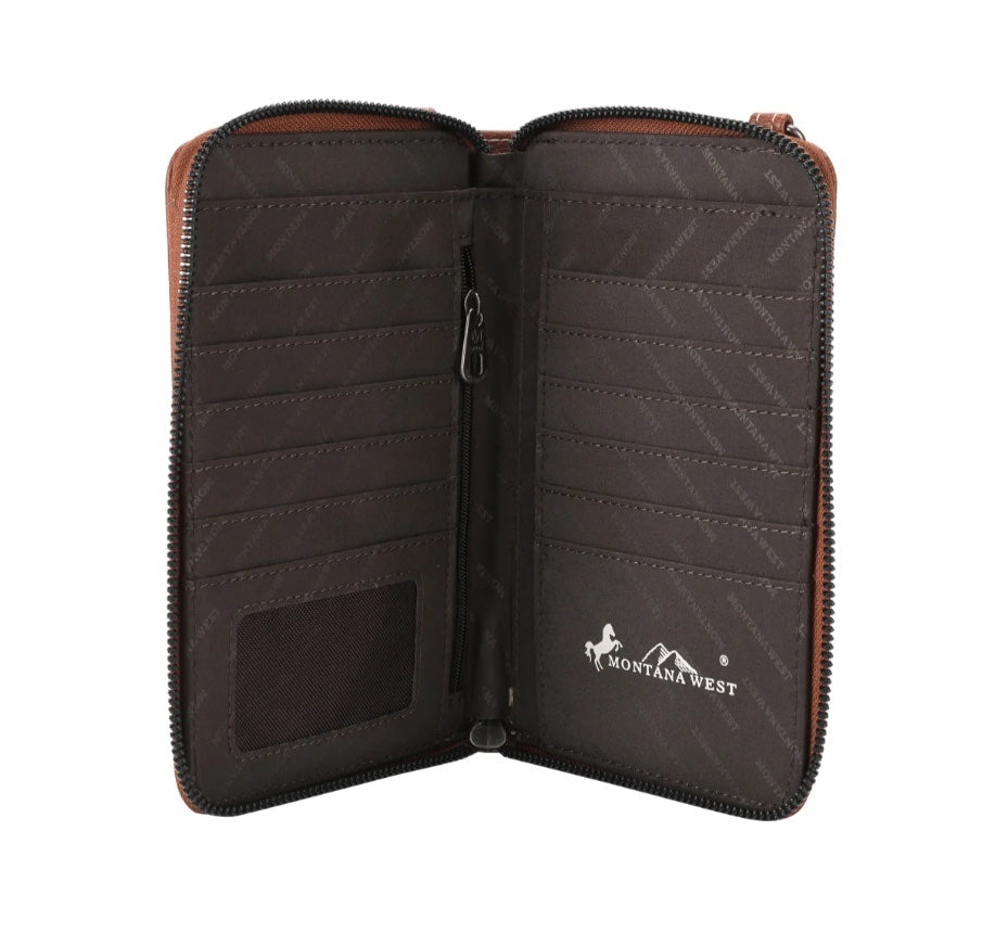 Montana West Hair On Cowhide Phone Case Crossbody Wallet