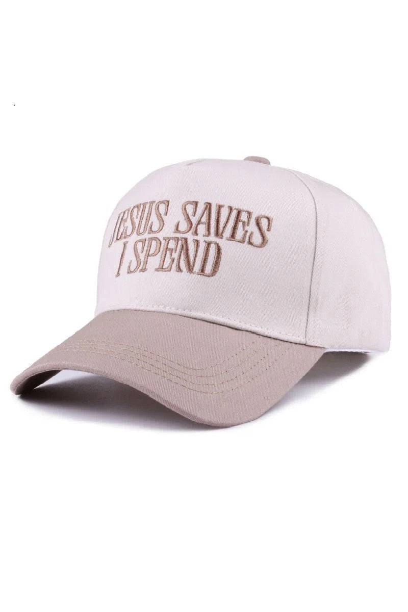 ZENANA EMBROIDERED JESUS SAVES I SPEND TRUCKER CAP