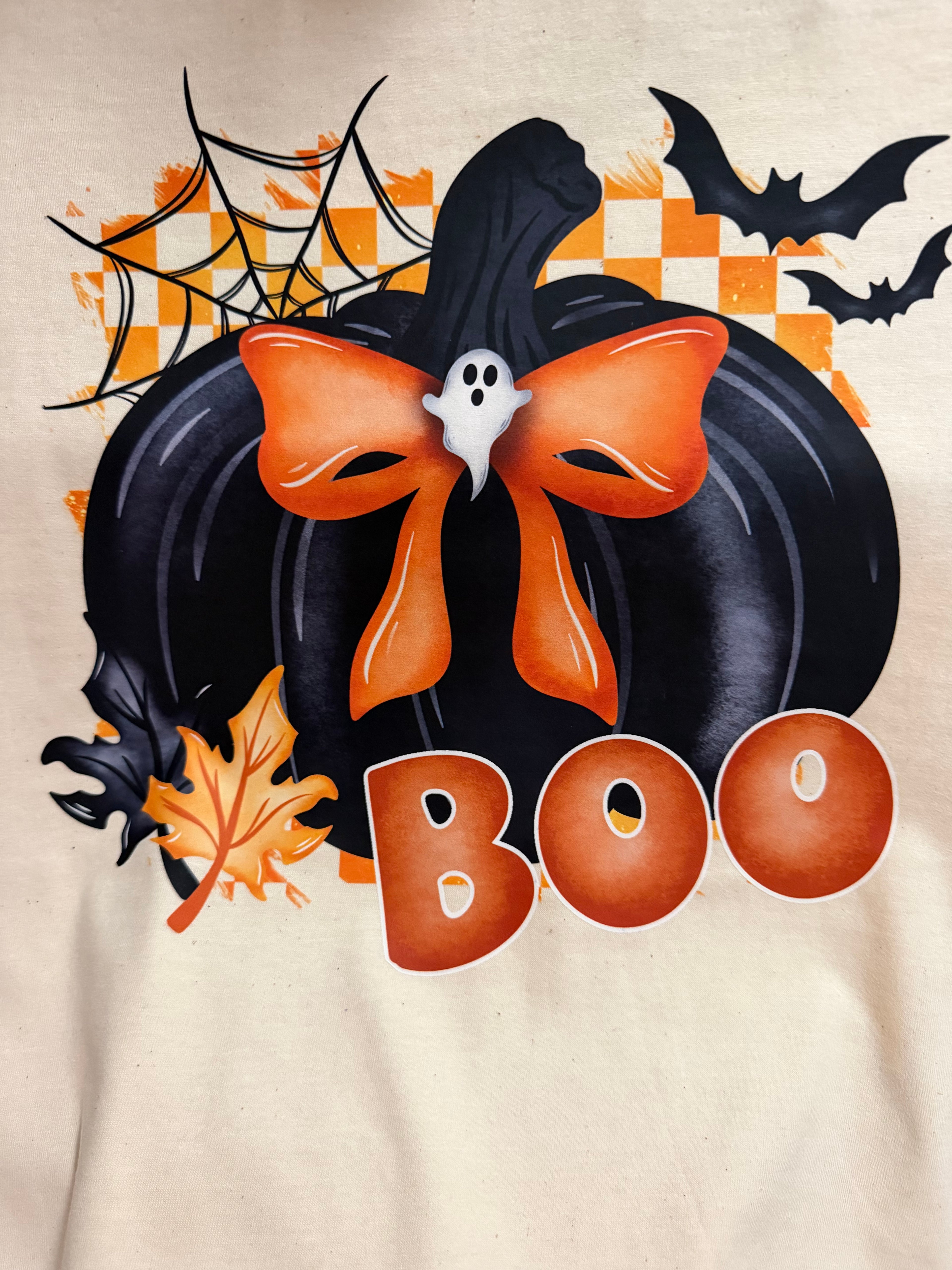 Black Pumpkin BOO -  FallGraphic Tee