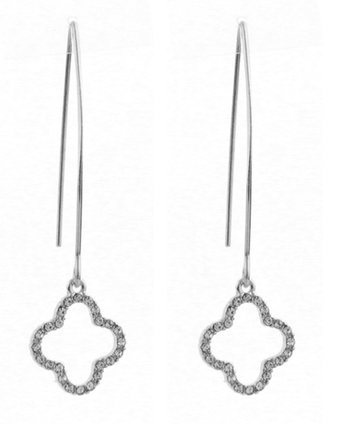 Clover Pave Dangle Earrings