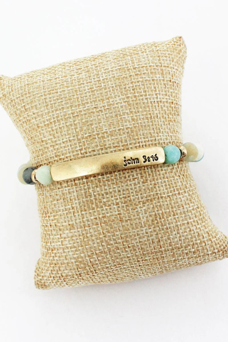 Crystal Avenue Goldtone Semi-Precious Stone Stretch Bracelets