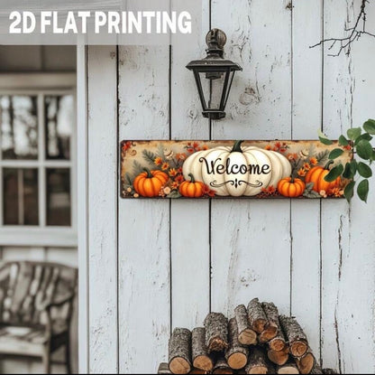 Metal Farmhouse Harvest Welcome Sign