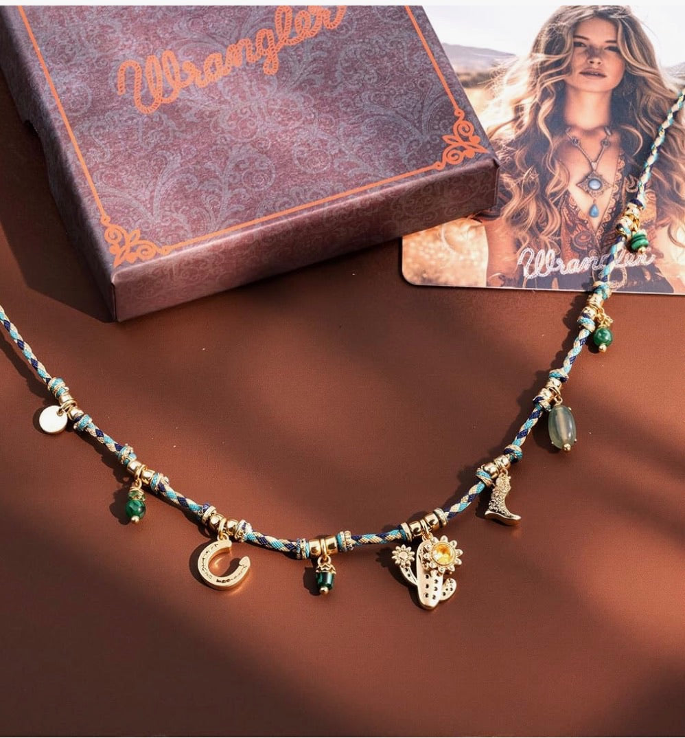 Wrangler Braided Charm Necklace