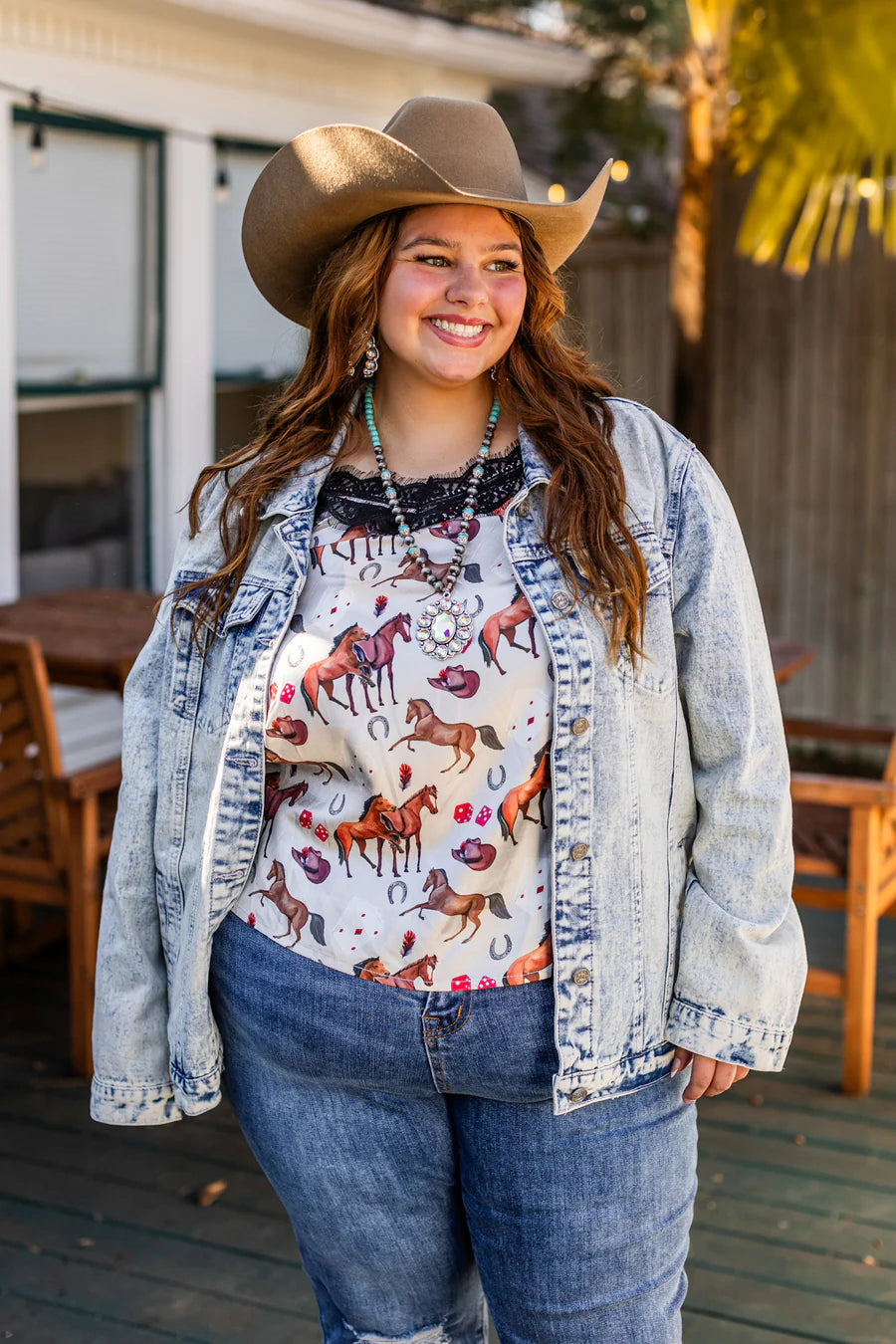 Western Rodeo Satin Cami