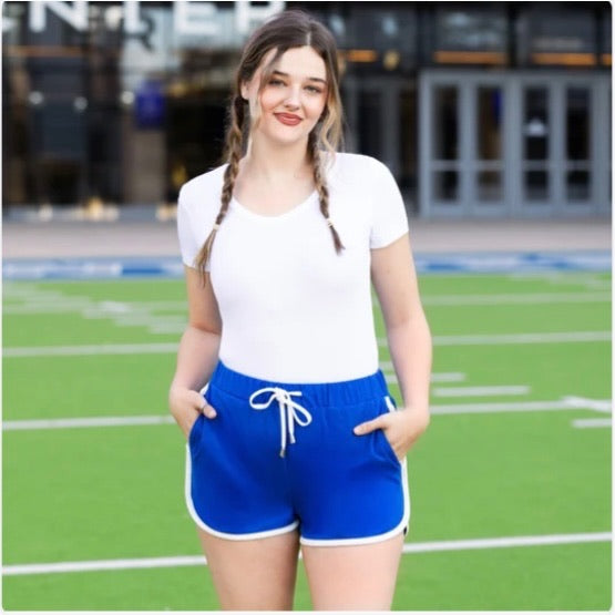 High Waisted Varsity Shorts with Pockets