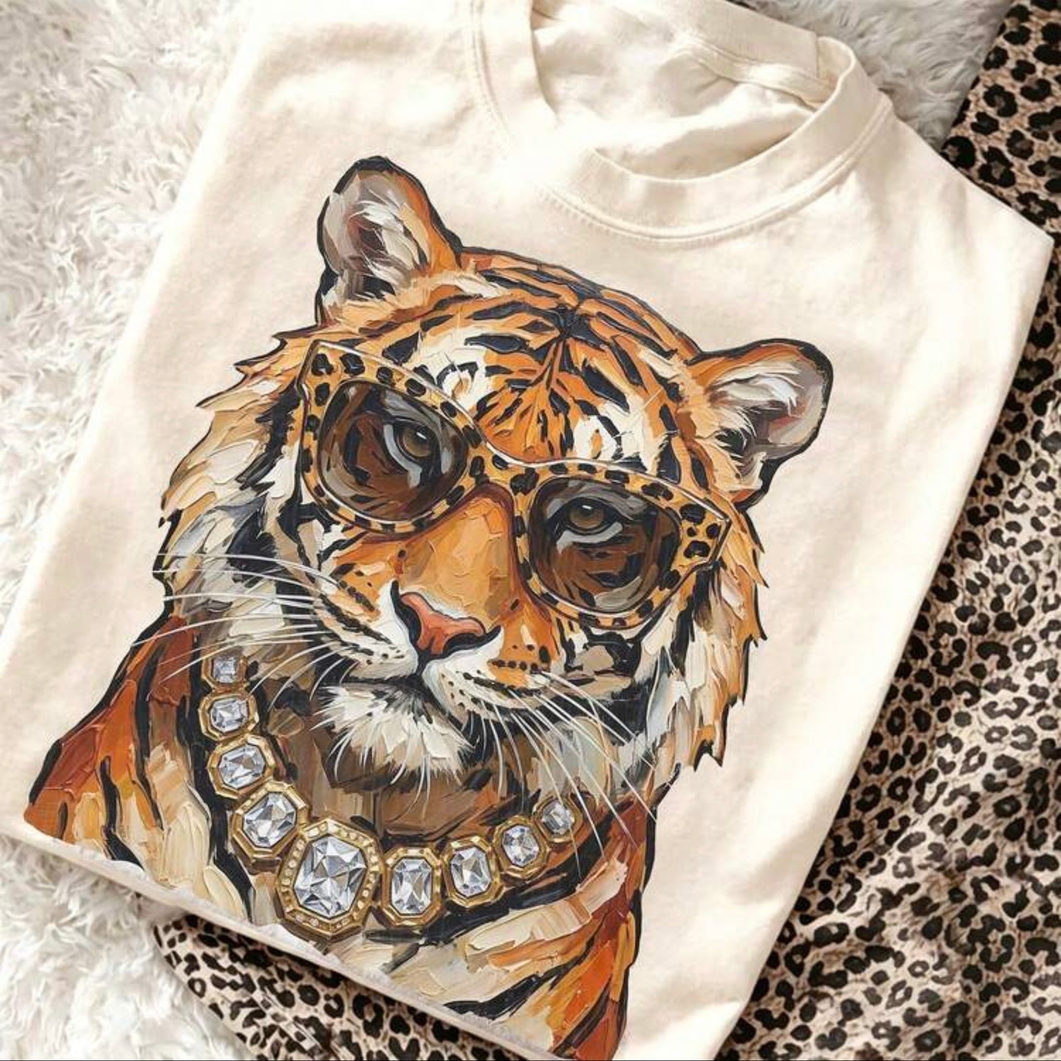 Retro Blinged Out Tiger with Sunshades Tee