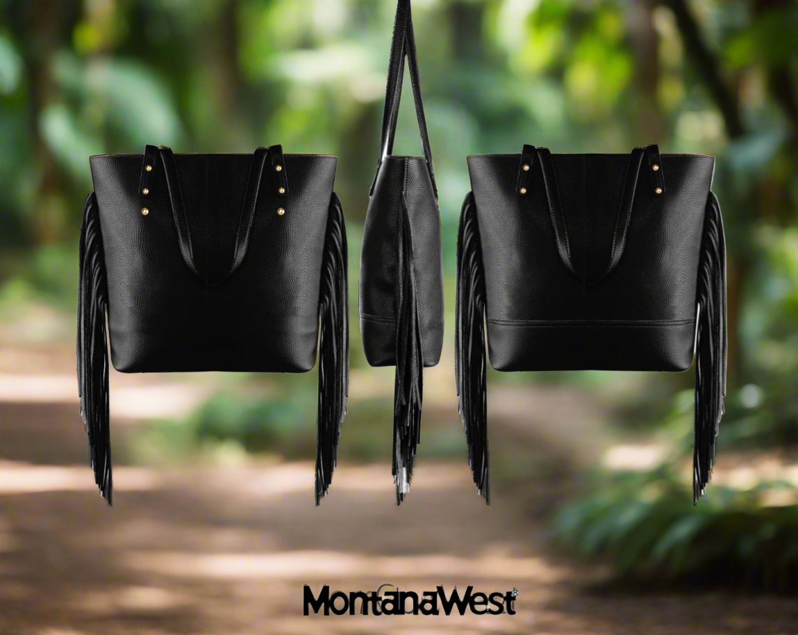 Montana West Leather Fringe Tote Bag