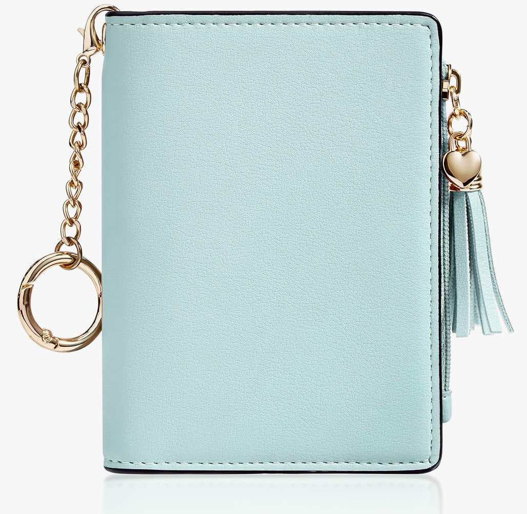 Cute RIFD Wallet with Zipper Coin Pocket and Tassel