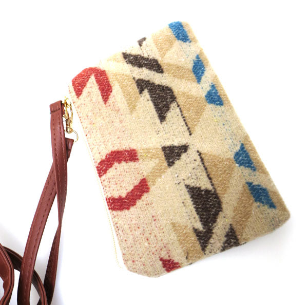Aztec Tapestry Tote Shoulder Handbag with a Small Matching Wristlet