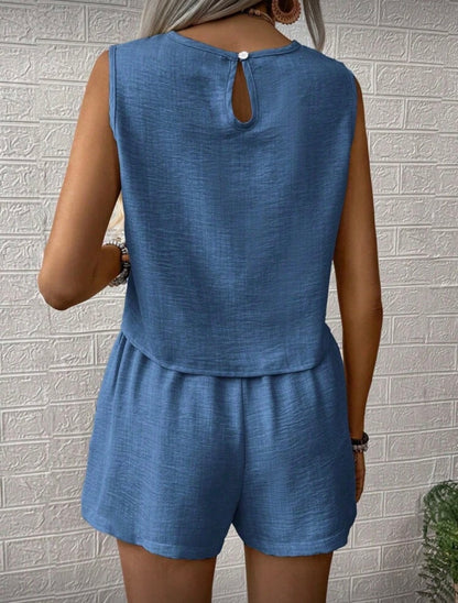 Emery Rose Woven Leisure Two Piece Set