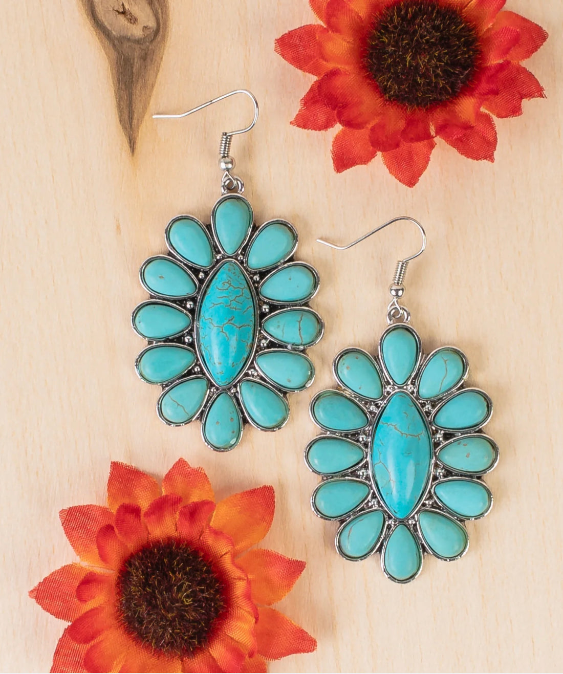 Squash Bottom Floral Style Drop Earrings