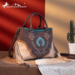 Montana West Concho Fringe Crossbody Tote