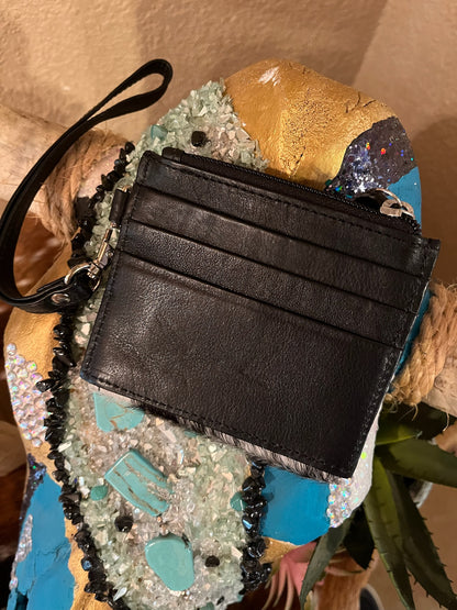 Cowhide &amp; Leather Wristlet Wallet