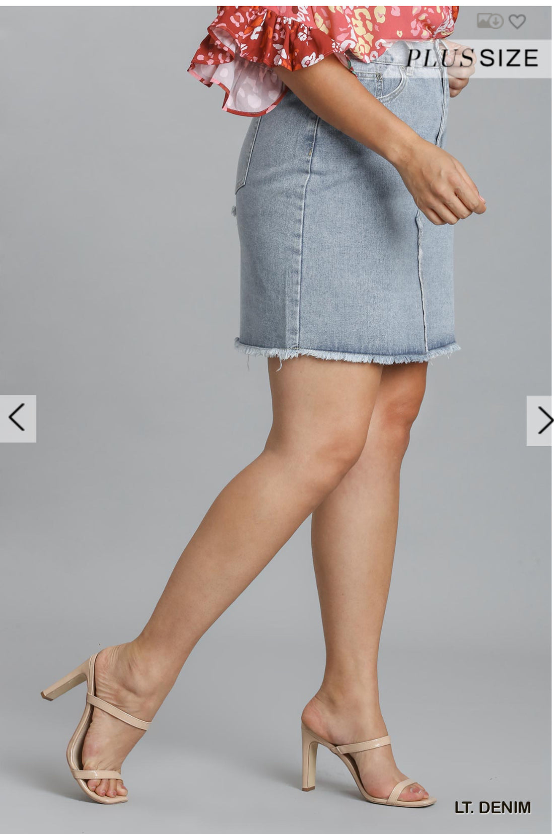 Five Pocket Non-Stretch Deconstructed Denim Skirt with Raw Hem by Umgee