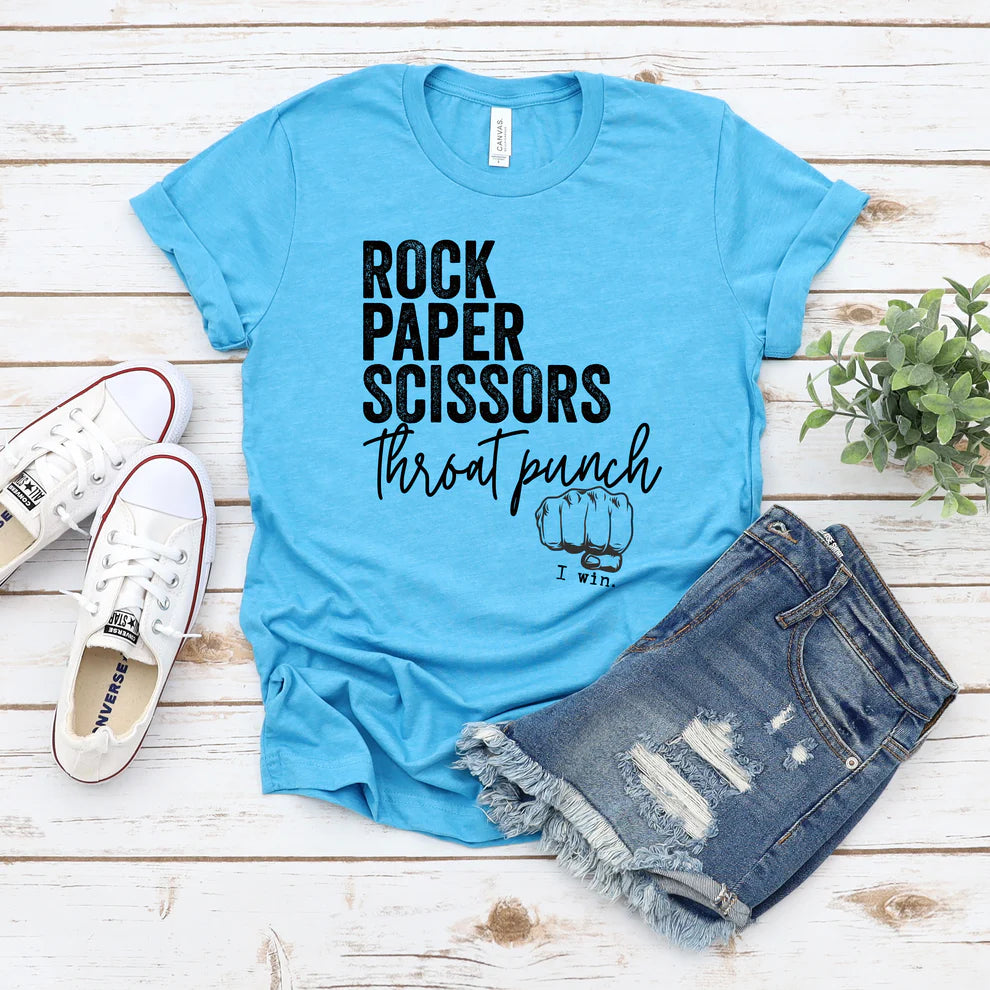 Rock Paper Scissors Throat Punch Graphic Tee