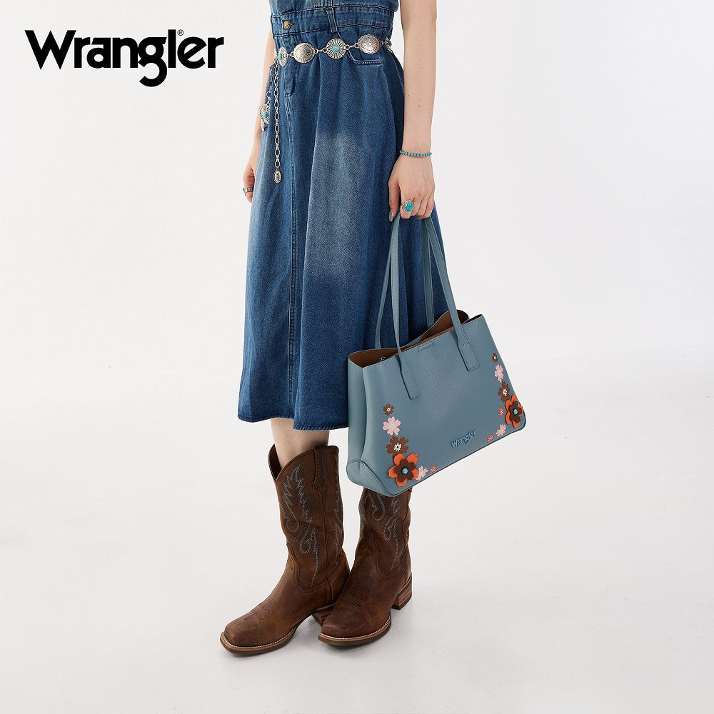 Wrangler Floral Accent Tote Shoulder Purse