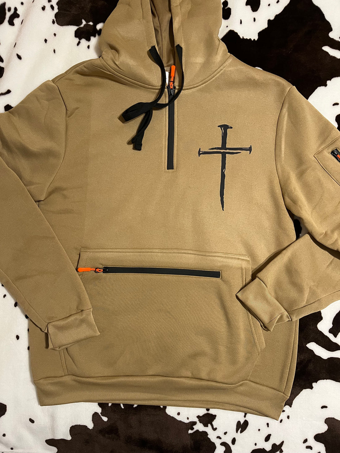 ‘Man of Faith’ Graphic Mens Hoodie with Zipper and Pockets