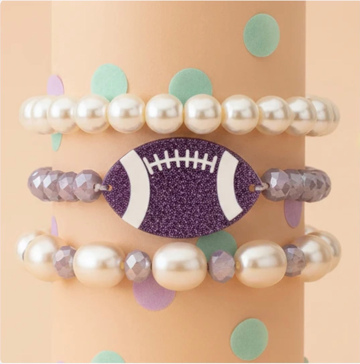 Stacked Football Bracelets