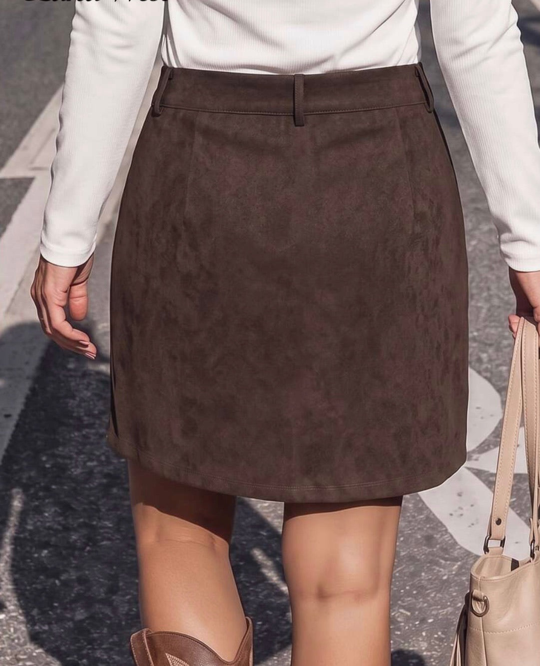 Western Style Cutout Rivet Lined Skirt