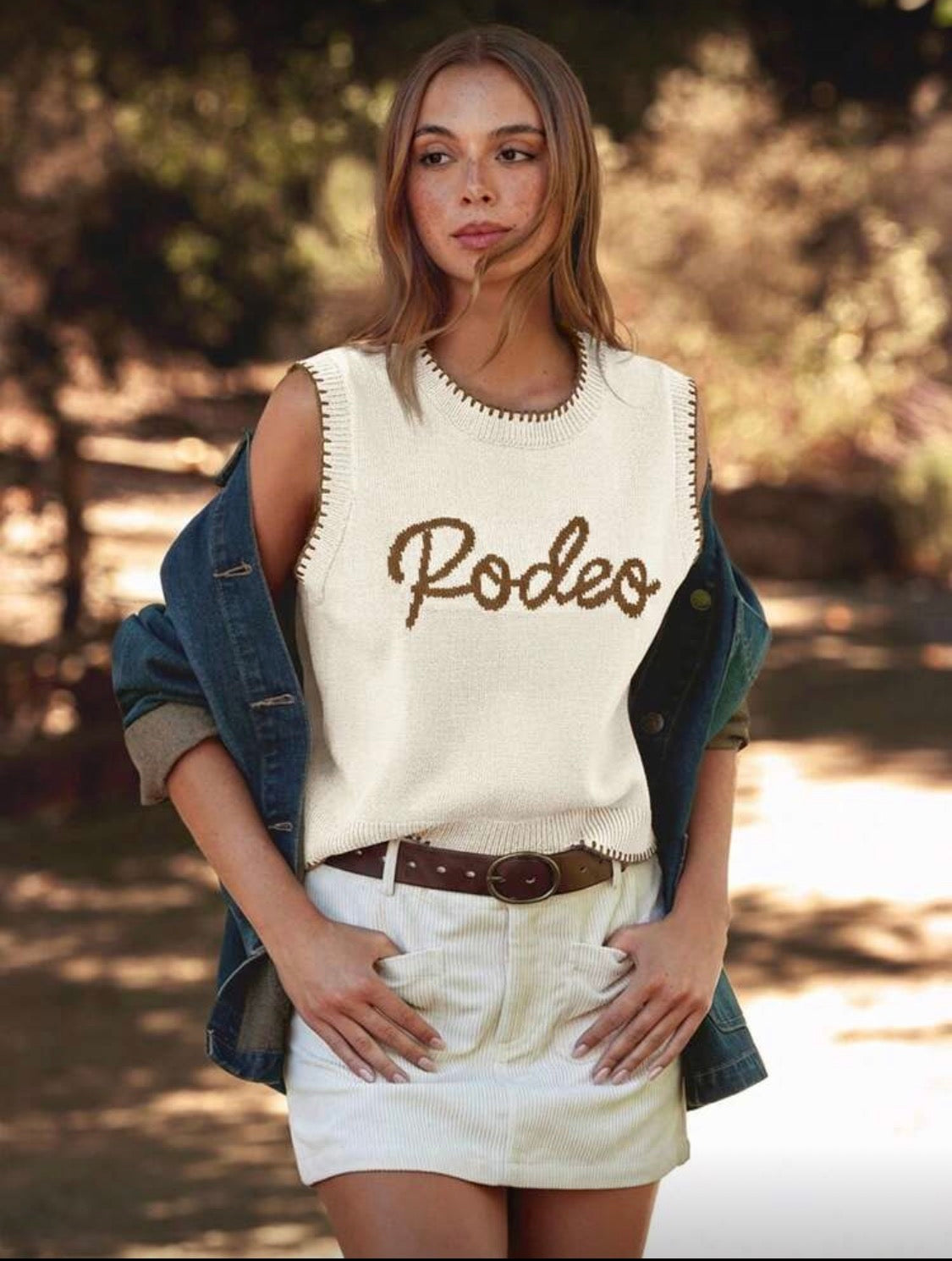 Rodeo Graphic Sleeveless Sweater