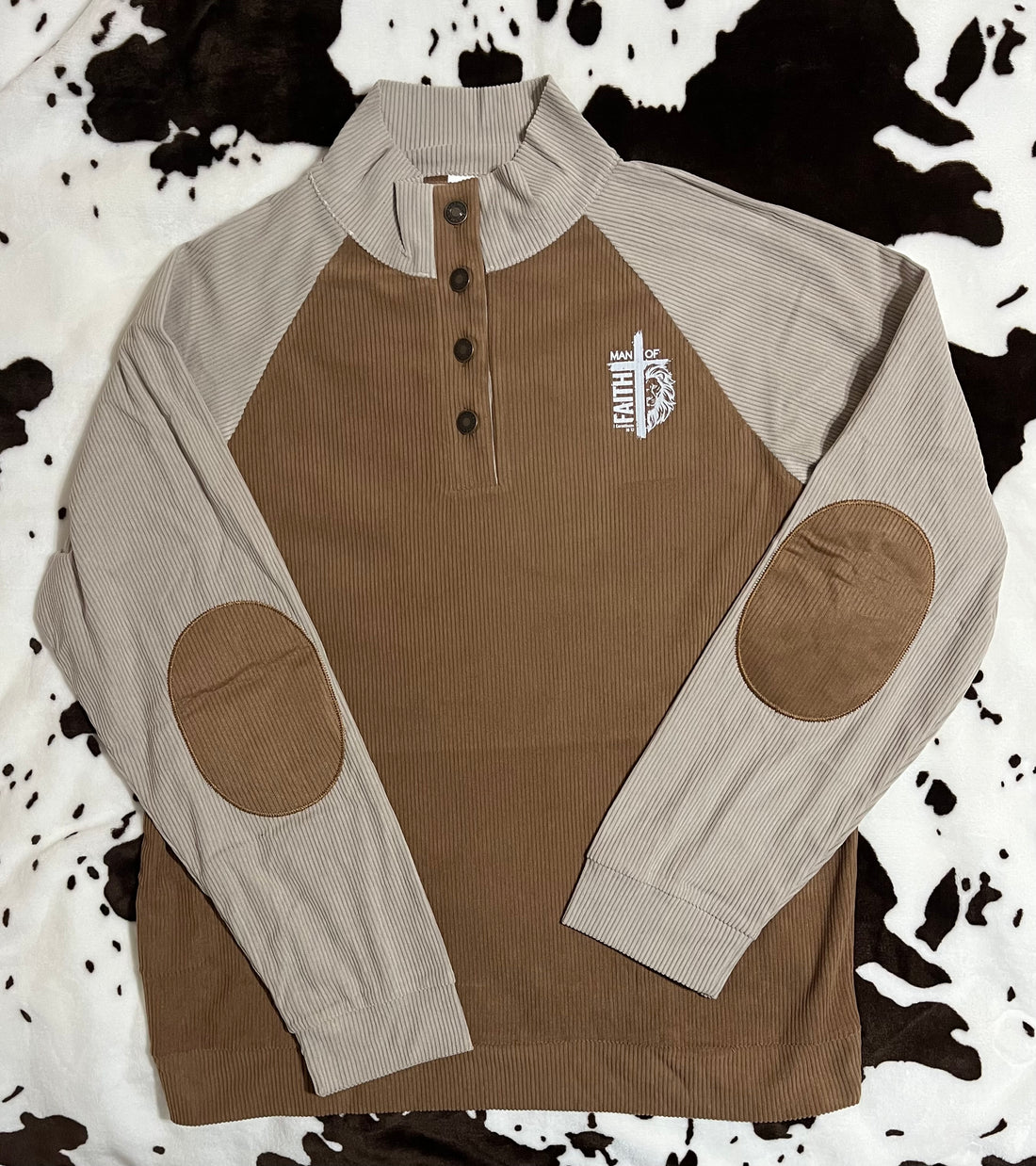 ‘Man of Faith’ Graphic Retro Color Block Shirt