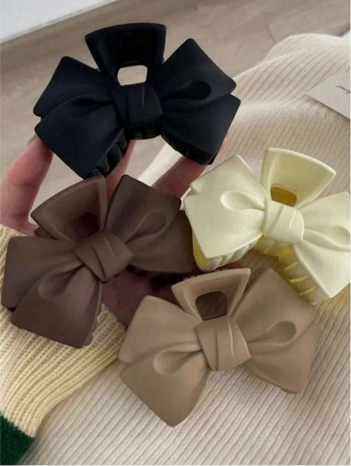 Solid Color Bow Style Hair Clip