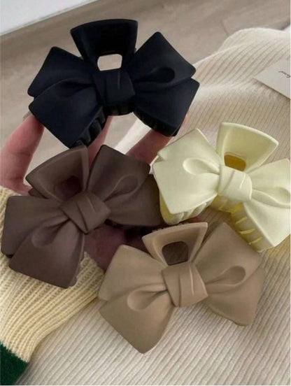 Solid Color Bow Style Hair Clip