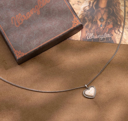 Wrangler Silver Heart Stone Necklace