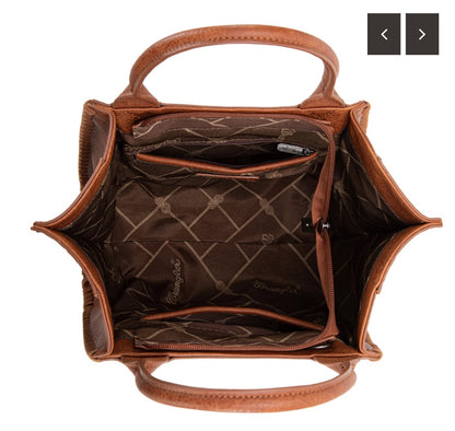 Wrangler Embroidered Trapezoid Conceal Carry Crossbody Tote