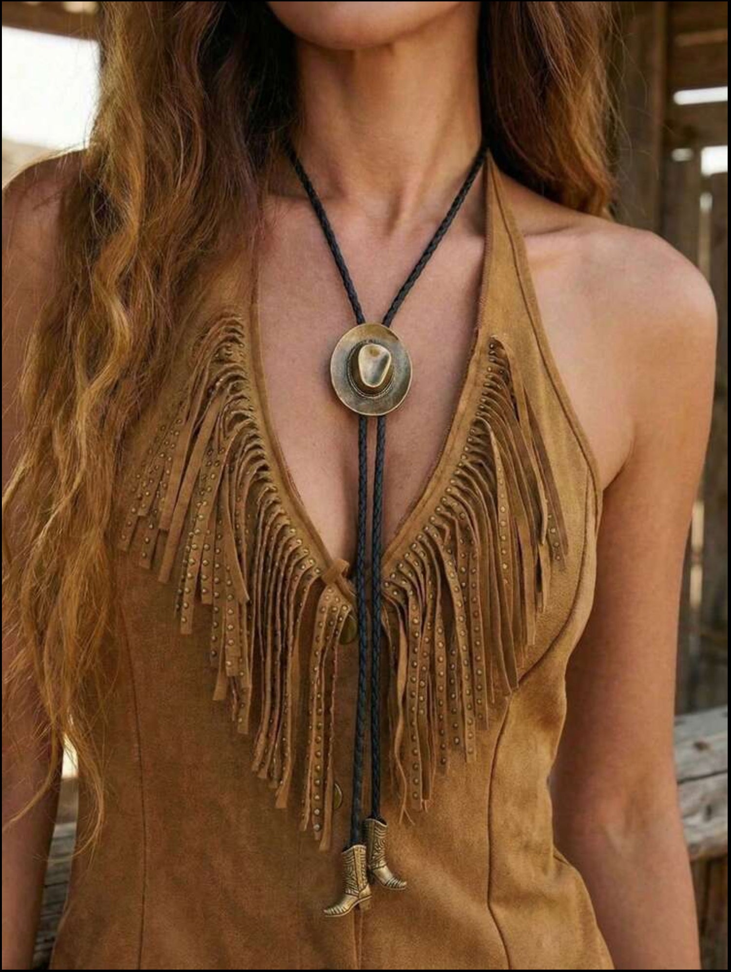 Western Cowgirl Bolo Neck Tie
