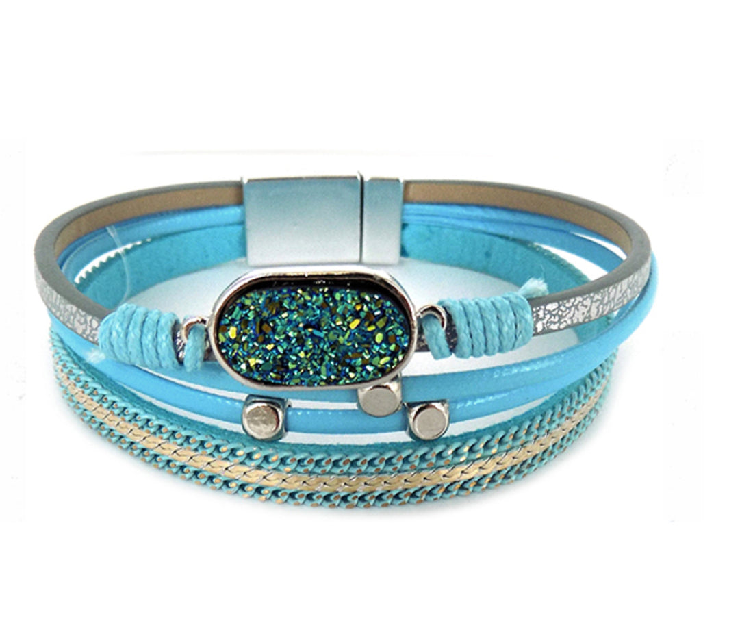 Leather Layered Magnetic Bracelets