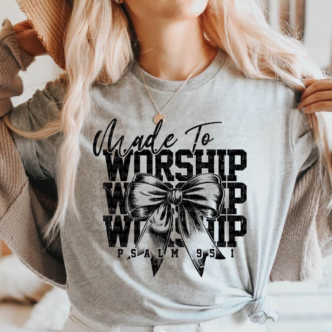 Made To Worship Psalms 95:1, Grey Tee