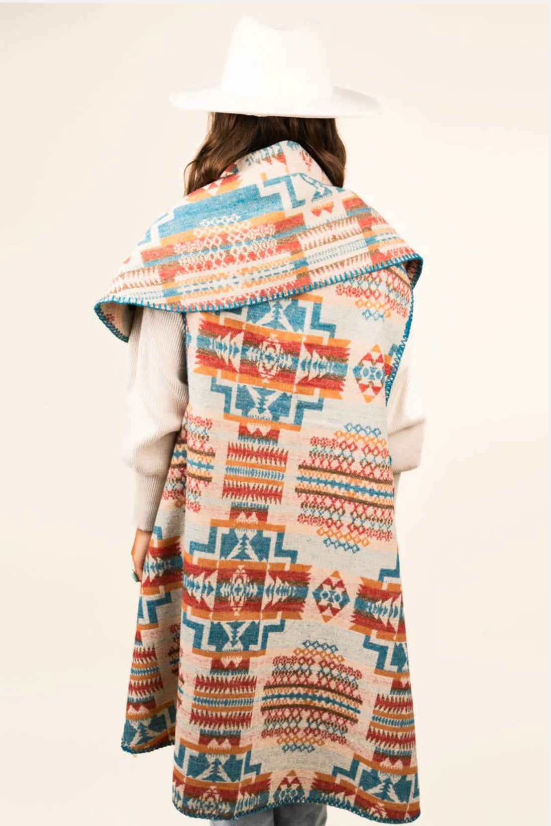 L.I.B New York Aztec Poncho Vest