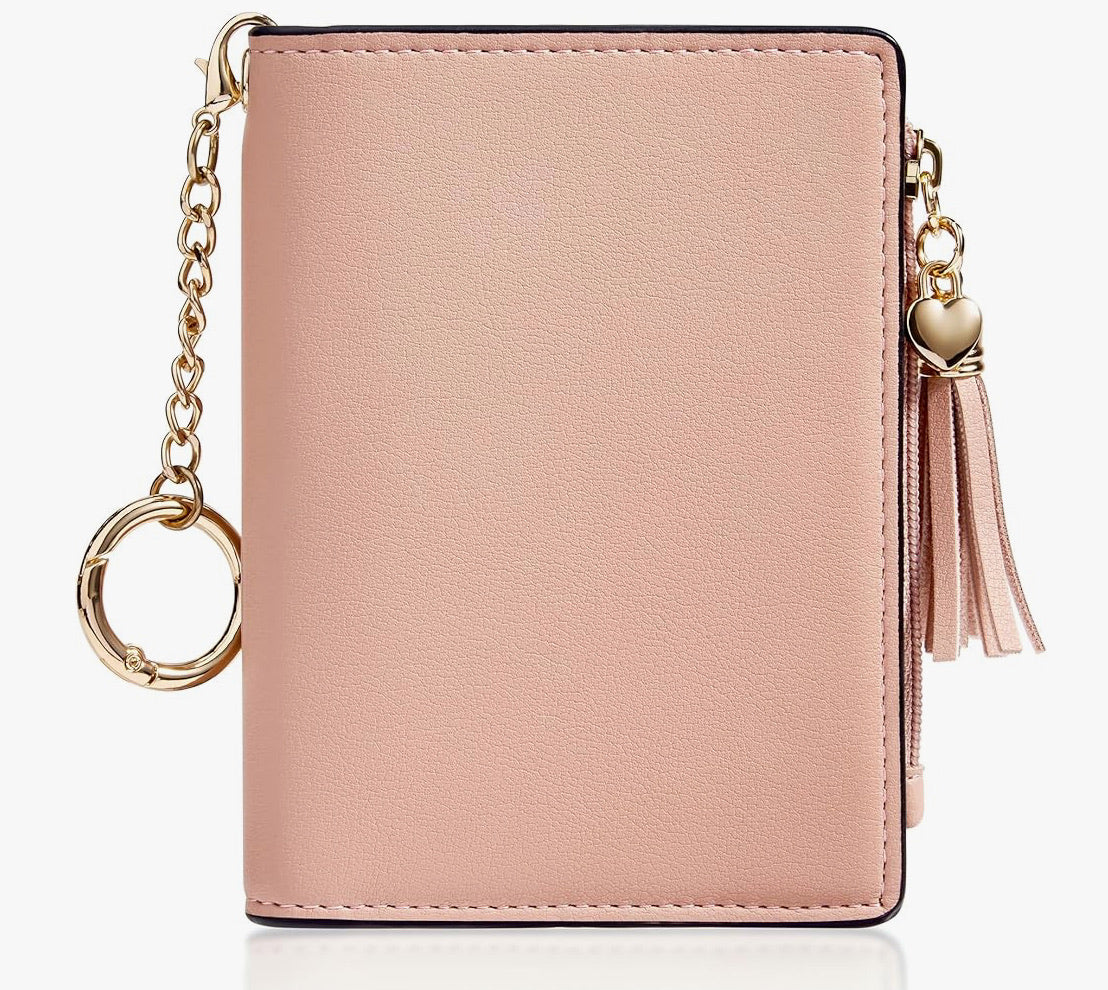 Cute RIFD Wallet with Zipper Coin Pocket and Tassel