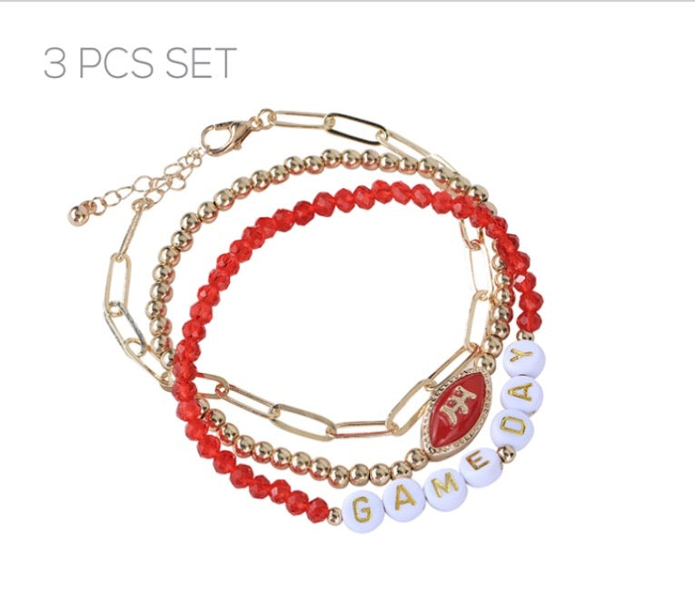Game Day Football Stacked Bracelet