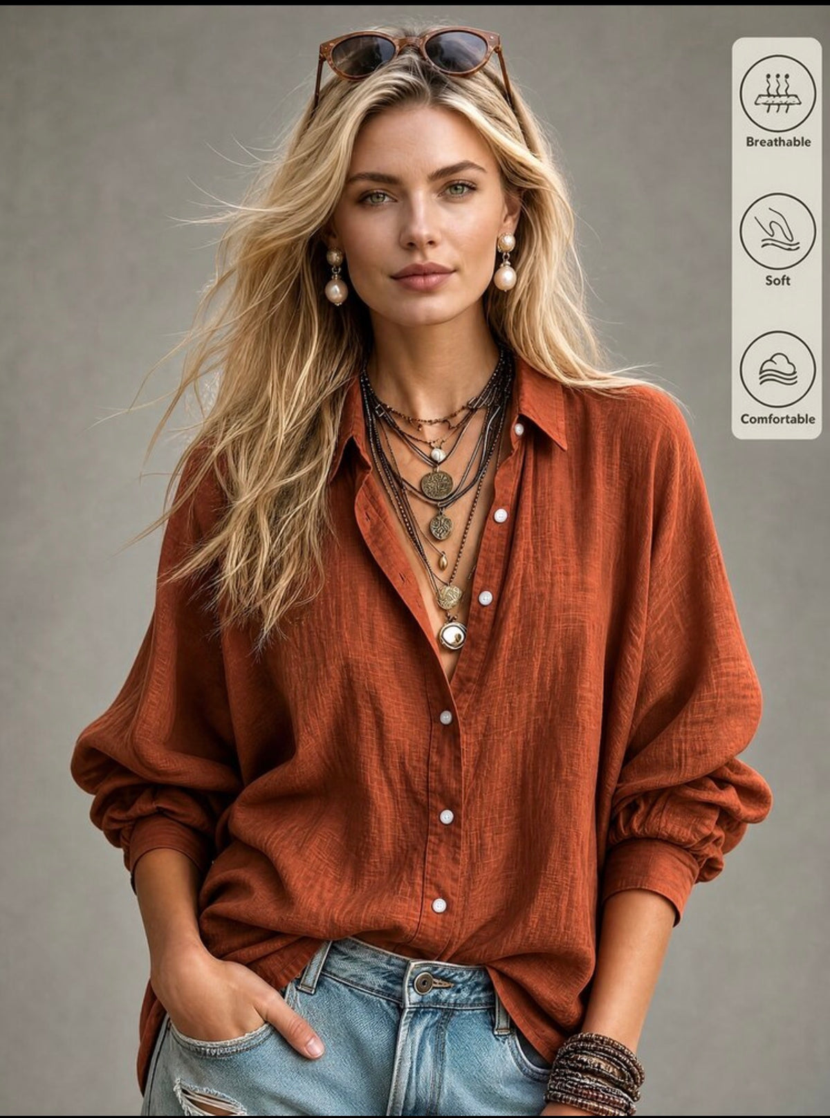 Solid Color Single Breasted Versatile Shirt