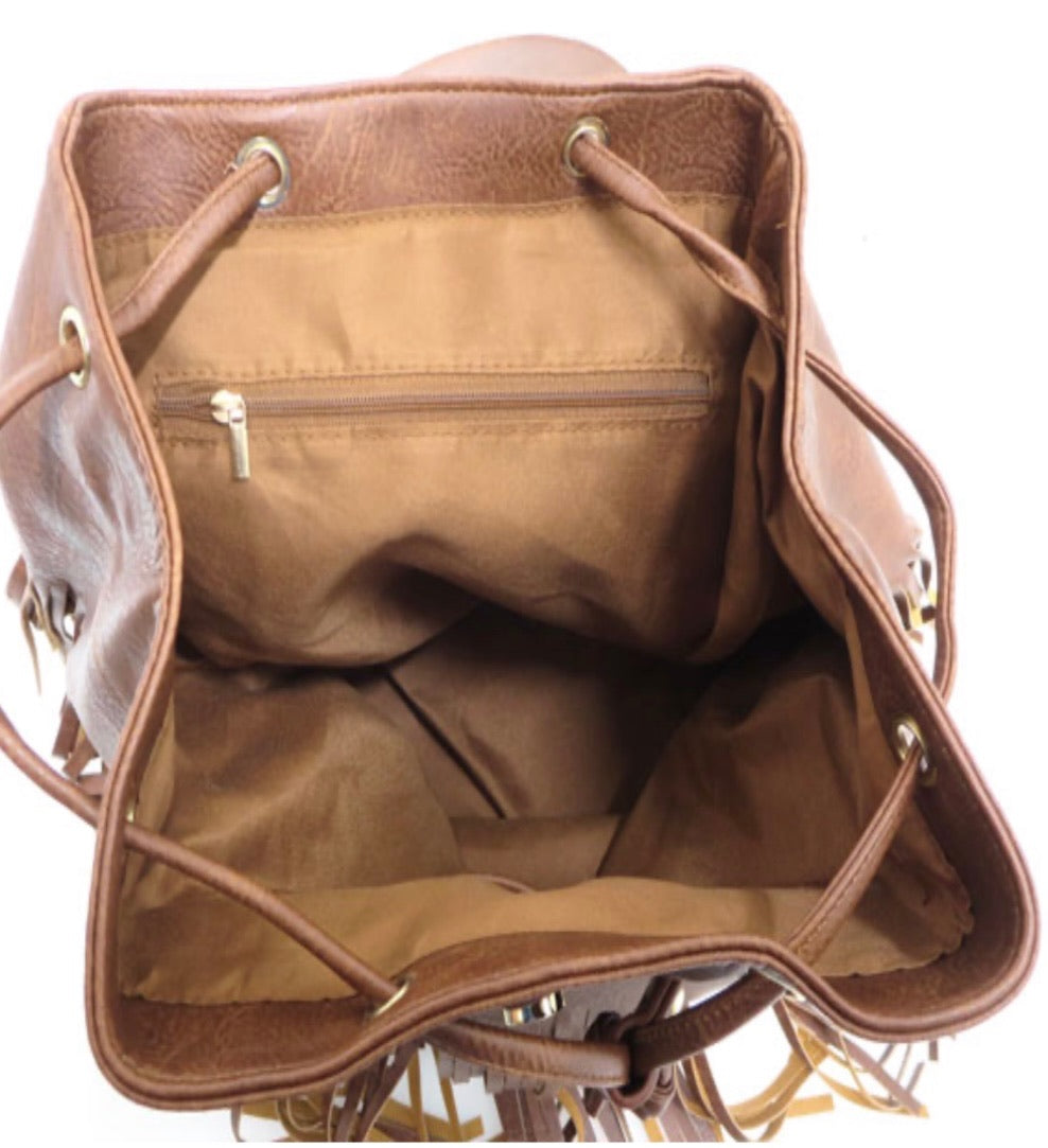 Drawstring Close Backpack with Magnetic Snap Closure